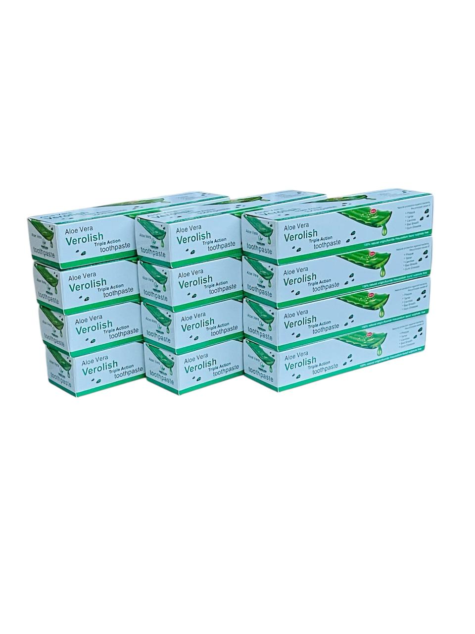 Verolish Aloe Vera Toothpaste Pack 12 x 100ml