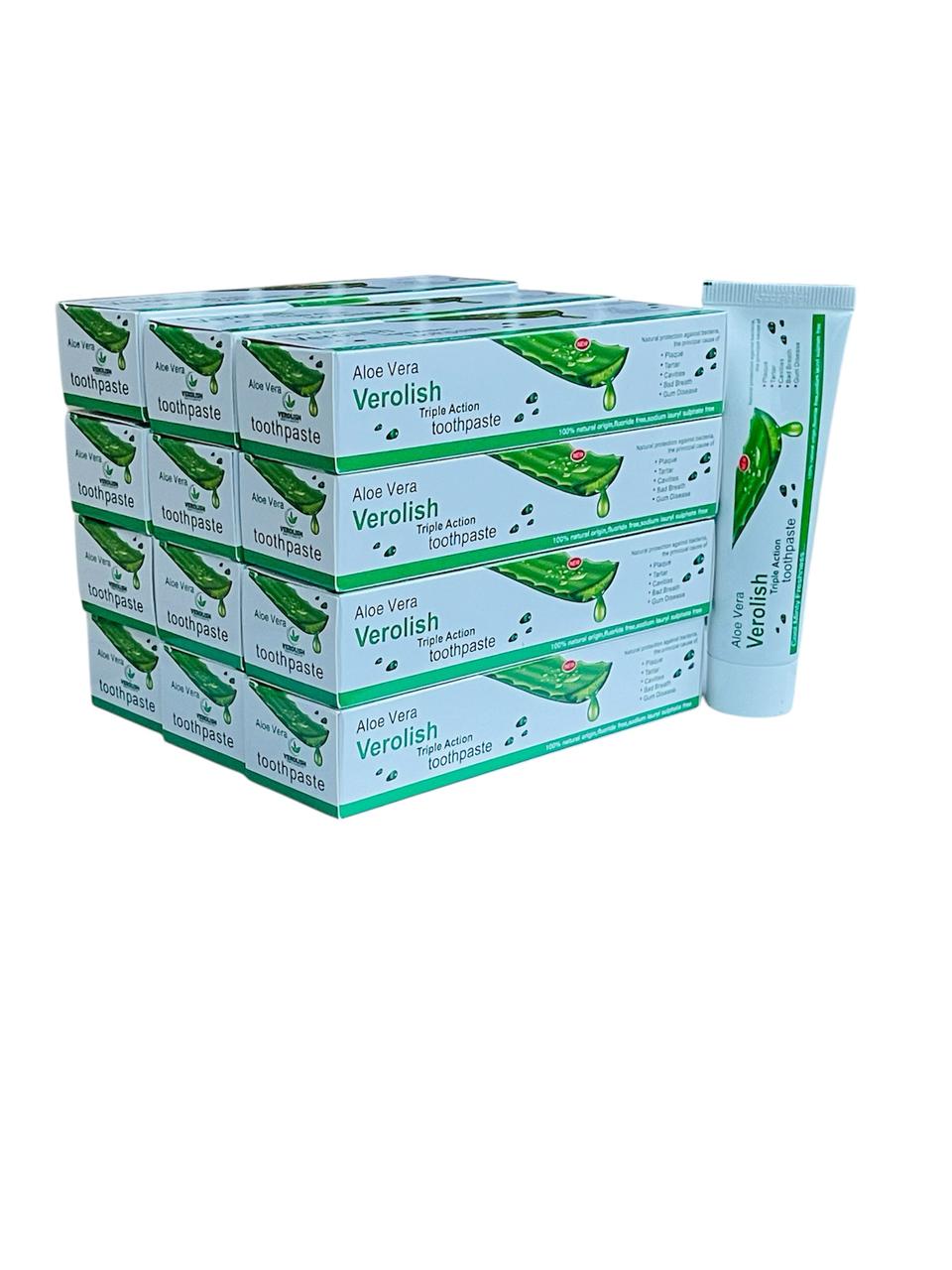 Toothpaste Tg Verolish Aloe Vera Toothpaste Pack 12 x 100ml